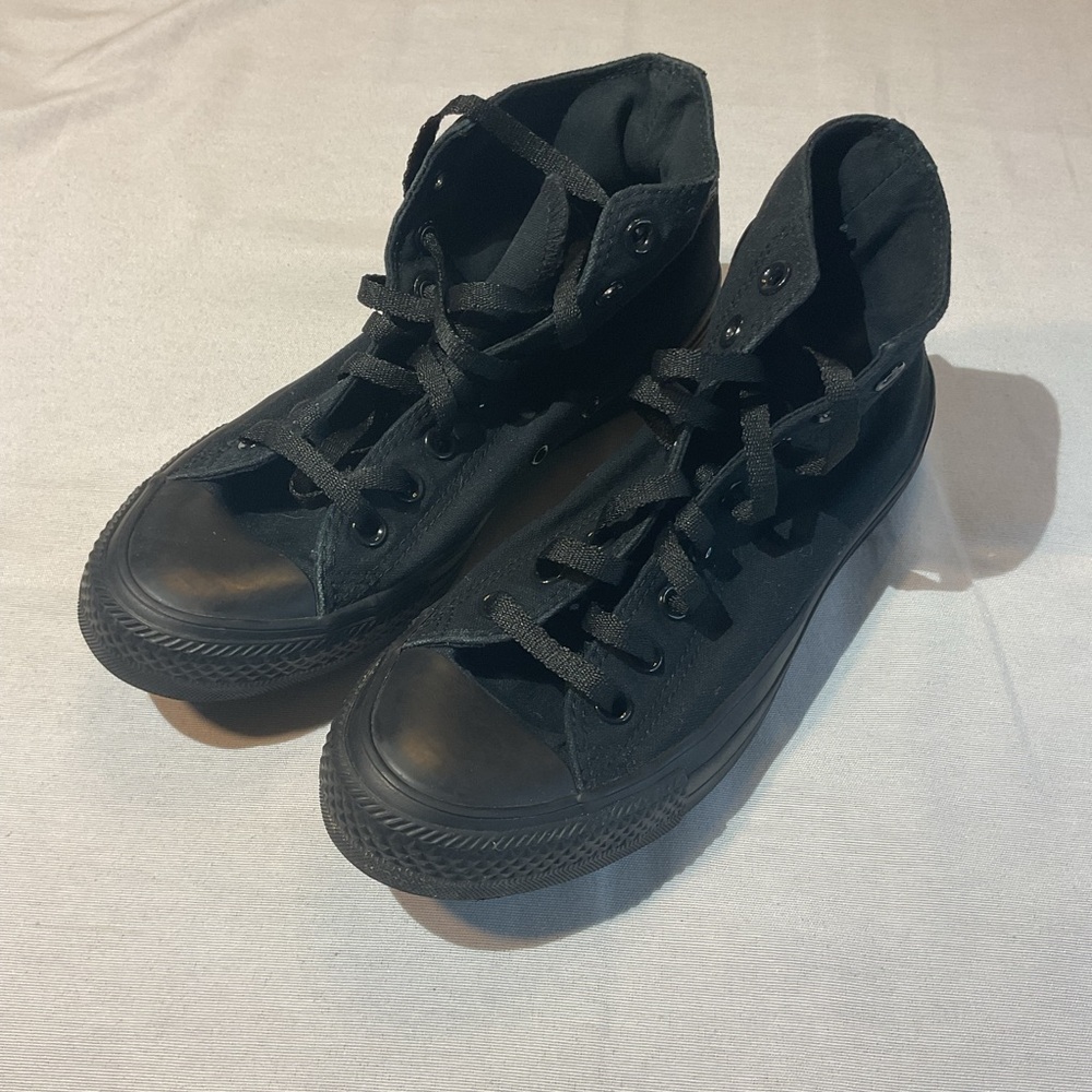Converse Chuck Taylor‎ All Star All Black Canvas Hightop Vintage Rare Size M7/W9